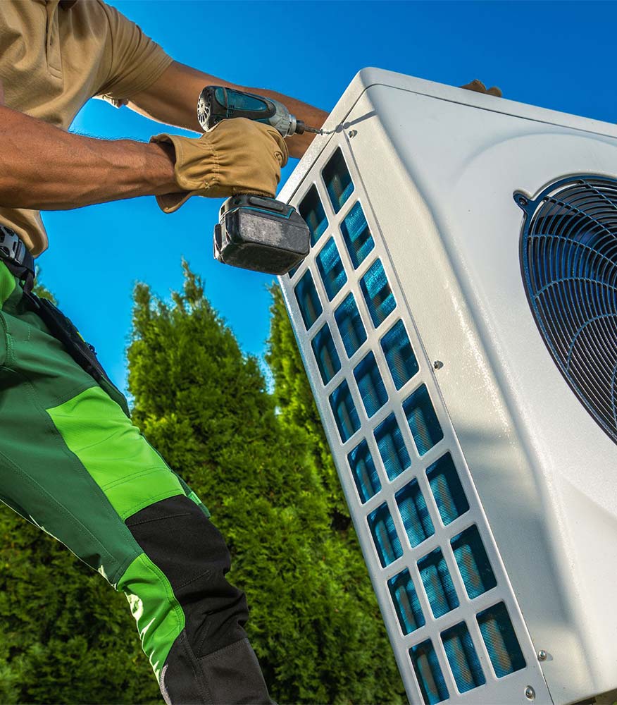 AC Technician Working on AC Unit