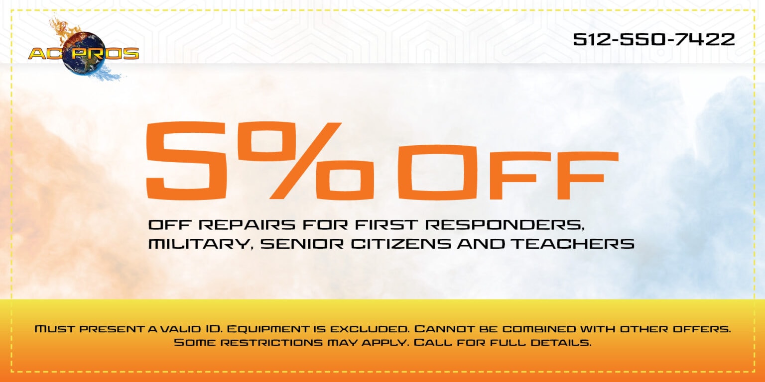 5 percent off first responders, military, seniors, and teachers